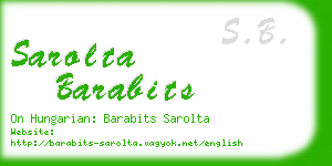 sarolta barabits business card